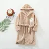 2021 Primavera e Outono Meninas Crianças Pijamas Flanela Roupão Meninos Casa Roupas Com Capuz Crianças Camisola Inverno