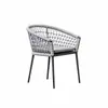 Mesas y sillas de exterior para patio, balcón, jardín, mesas y sillas de ocio para hoteles y casas de huéspedes, juego de tres piezas impermeable de ratán tejido con cuerda para terraza