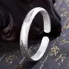 S999 Herança do Antigo Sutra do Coração Pulseira Banhada a Prata Moda Feminina Abertura Simples Pulseira Sólida Gipsofila Atacado