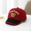 Gorra para bebé de colores combinados para niña, gorro para bebé niño, temporada de primavera y otoño, dibujos animados, algodón, oso, visera solar linda, gorra de béisbol