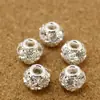 Cuentas Espaciadoras para Pulsera y Collar con Forma de Diamante, Colgante Incrustado con Diamantes, Cuentas Sueltas Huecas Incrustadas con Diamantes, Cuentas Sueltas Incrustadas con Diamantes Accesorios DIY para Manualidades