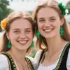 Pendientes Decorativos del Día de San Patricio Trébol de Cuatro Hojas Sombrero de Copa Herradura Colgante de Disfraz St. Aretes Acrílicos Patrick