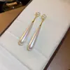 Brincos de Agulha Prata com Diamantes e Pérolas, Design de Borla em Flor, Brincos Estilosos e Luxuosos com um Toque de Alto Padrão