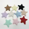 Nuevo accesorio de pentagrama de lunares de 6 CM material para joyería DIY hecho a mano decoración de llavero colgante de estrella de lunares