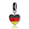 Explosiones Transfronterizas Colgante Bandera Panjia Pulsera Collar Colgante Casero DIY en Forma de Corazón Bandera Nacional Copa del Mundo