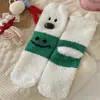 Calcetines de Coral de Terciopelo con Nuevo Dibujo Animado Transfronterizos para Mujer, Calcetines Lindos de Cerdo Mocoso para Dormir para Niñas, Calcetines para el Piso que No Sueltan Pelusa para Mujer