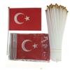 Fábrica de fonte transfronteiriça atacado bandeira da Turquia 14 * 21 cm poliéster serigrafia bandeira da Turquia mão