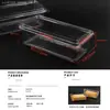 Caja de embalaje de plástico para rollitos de huevo, caja rectangular transparente para pasteles, caja de embalaje desechable de grado alimenticio para pasteles y repostería