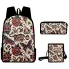2025 Nuevo Producto Transfronterizo Elemento Mariposa Impresión Digital 3D Mochila Bolsa Escolar Mochila Bolso Cruzado Estuche Lápices DIY