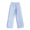 Ry25239-25 Otoño Nuevo Estilo Holgados de Pierna Ancha Largos hasta el Suelo Pantalones Casuales Estilo Americano Forrados de Felpa Engrosados Estilo Perezoso