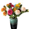 Dália Artificial de Haste Única com 3 Flores, Material para Flores Artificiais de Dália Atacado, Arte Floral Decorativa, Dália Artificial