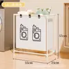 Cesta de Roupas Sujas de Rodinhas de Camada Dupla Transfronteiriça Prateleira de Armazenamento de Roupas para Banheiro Prateleira de Armazenamento Multifuncional Removível