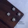 Nueva Joyería para Uñas con Aleación de Metal Nieve y Circonita 459 Súper Brillante Copo de Nieve Navideño Lujo Accesible Diamante para Uñas Copo de Hielo