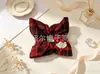 Goma de pelo cuadrada retro francesa para coleta, scrunchie artístico de estilo de hada, bufanda para mujer, accesorios, al por mayor en stock