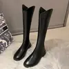 Botas largas de boca en V para mujer, pierna gruesa, otoño e invierno, chica gordita, caña ancha, talla grande, estilo vaquero occidental, tacón medio, tacón alto fino, botas de jinete