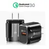 Cargador Rápido Flash para Teléfono Móvil Qualcomm QC3.0 5V/3A Cabezal de Carga de Viaje Normativas Europeas Normativas de EE. UU. Venta al por Mayor Transfronteriza