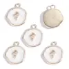 Aleación de Goteo de Aceite Animal Marino Blanco Concha de Caracol Colgante Llavero DIY Pulsera Pendiente Encanto W632