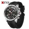 Reloj Multifuncional Seis Manecillas Oufani Cronógrafo Deportivo Cuarzo Calendario Juvenil Resistente al Agua Reloj para Hombre