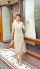 Miyaki Miyake Plissado Nova Moda Decote V Cor Pura Elegante Vestido de Franjas Vestido Tamanho Grande Feminino Transfronteiriço
