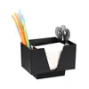 Caja de Almacenamiento de Mostrador para Tienda de Té de Leche de Plástico, Estante Organizador para Vasos, Popotes, Servilletas, Caja Organizadora Multifuncional de Escritorio