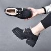Sapatos de sola grossa forrados de lã para mulheres 2023 outono e inverno Novo estilo coreano casual feminino sapatos acolchoados de algodão plataforma mocassins