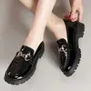 Zapatos de cuero para mujer estilo británico, nuevo modelo otoño 2026, mocasines slip-on de suela gruesa JK japoneses, mocasines franceses con tacón grueso
