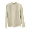 Camisa básica feminina de veludo listrado dupla face, corte solto, gola semi-alta, T-shirt quente de manga longa, estilo coreano da moda, outono e inverno