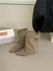 Botas de montar de diseño de nicho nuevo estilo coreano 2026, cómodas, de punta cuadrada, con hebilla, para otoño e invierno, de media pantorrilla, elegantes, para el tobillo