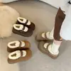 Botas de Nieve Gruesas de Caña Baja para Mujer 2026 Otoño/Invierno Nuevo Estilo Ropa Exterior Zapatos de Algodón Gruesos de Suela Baja Zapatos Peludos Mujer