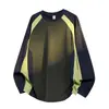 Camiseta de manga larga con bloques de color G-stone para hombre, mangas raglán, top deportivo moderno, camiseta básica suelta casual de cuello redondo