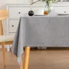 Tecido de Algodão e Linho Cor Sólida Arte Casa Mesa de Jantar Toalha de Mesa Impermeável à Prova de Poeira Antiestática Toalha de Mesa Transfronteiriça Retangular Capa de Tecido para Mesa de Centro