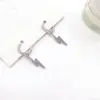 Zhenlu Decoração Moda Coreana Criativo Micro-Incustado Zircônia Brincos Exquisitos e Mais Fáceis de Combinar Brincos Pingente Raio para Mulheres