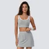 Conjunto de Ropa Deportiva Fitness Yoga para Mujer, Chaleco de Belleza para Espalda de Pilates de Alta Elasticidad, Falda de Tenis Transpirable de Secado Rápido para Exteriores