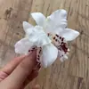 Atmósfera de Deseo Puro Doble Flor de Orquídea Tailandesa Pasador Estilo Vacaciones de Viaje Pinza para Flequillo Pinza Lateral Flor para Cabeza Fotografía Accesorio para el Cabello