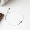Pulsera de plata de ley S925 con cruz para mujer, europea y americana, superventas transfronteriza, joyería de mano de lujo ligero de alta calidad, accesorios simples versátiles