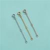 Plata Esterlina S925 Cadena de Extensión Doble Capa Cadena de Cruz con Hebilla de Resorte Cadena Extendida de 5 cm Cadena de Cola para Pulsera Collar DIY
