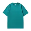 Camiseta de Algodón Puro Pesado para Mujer de 250g, Estilo Unisex Versátil Casual, Color Sólido, Corte Holgado, Top Sencillo de Manga Corta Talla Grande Venta al por Mayor