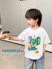 Camiseta Base de Algodón de Manga Corta para Niños y Niñas Ropa de Verano para Niños Camiseta Infantil con Estampado de Elefante Graffiti para Niños Top de Media Manga para Bebé