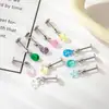 Nuevo Colgante de Zirconia Color Dopamina Hensen Clavo de Hueso de Oreja Estilo Ins Nicho Perforación de Cartílago Clavo de Hueso de Oreja