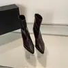 Botines de Tacón Alto Chuyuji Otoño/Invierno 2026 Nuevos Botines Versátiles Europeos y Americanos de Punta Fina Botas Delgadas de Tacón Fino Negro