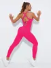 Roupa Feminina de Comércio Exterior Transfronteiriço Europeu e Americano Leggings Elásticas Sem Costura Macacão Roupa de Fitness Calças Macacão para Mulheres