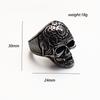 Joyería Transfronteriza Verano Anillo Personalizado de Acero de Titanio con Calavera para Hombre Retro Punk Trendy Joyería de Mano Anillo al por Mayor