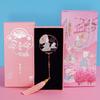 Ropa Coreana Creativa Abanico Redondo Gato Marcador de Metal Estilo Nacional Colorido Hanfu Familia Hueco Estilo Vintage Artesanía