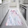 Alfombra de cocina franela marmoleada para el hogar tapete para piso tipo tira estilo ins alfombra para mesa de centro de sala se puede personalizar