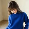Suéter de lana para niños de otoño e invierno, suéter de cuello alto para niños medianos y grandes, suéter de cachemira para hombres y mujeres, camisa de lana de color sólido del mismo color