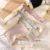 Ropa Interior de Seda de Hielo para Mujer Cintura Media Lazo Transpirable Sexy Jacquard Estilo Japonés para Niña Calzones de Grafeno