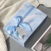 Caixa de Presente Azul Pequena e Fresca Caixa de Embalagem com Laço Tampa Céu e Terra Caixa de Presente de Aniversário Caixa Retangular Simples