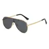 Gafas de Sol Aviador de una Pieza Modelo Nuevo 2026, Gafas de Sol Metálicas de Moda Estilo Ins, Gafas de Sol Personalizadas al por Mayor