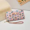 Billetera para Mujer de Lujo Ligero Exquisita Mariposa Floral Ranuras Múltiples para Tarjetas Gran Capacidad Billetera Dulce para Damas Billetera Color Maillard