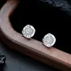 Brincos Cluster de Diamante Cheio de Novo Estilo Transfronteiriços para Homens, Modernos e Versáteis, Brincos de Flor de Íris em Forma de Cruz de Alto Padrão para Mulheres